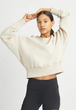 Cotton Cropped Sweatshirt,<Röhnisch Clearance