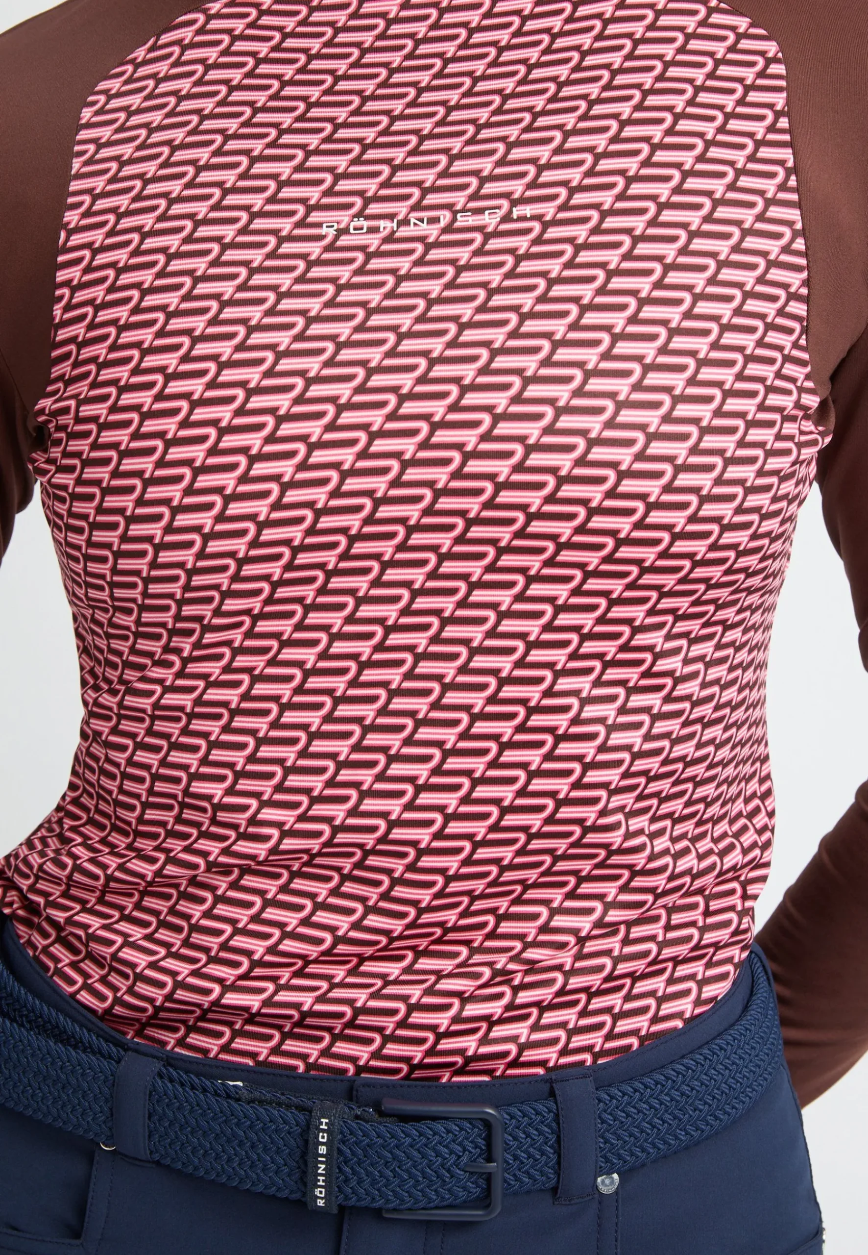 Ellie Brushed LS Top, Carmine Rose Retro Mono<Röhnisch Best