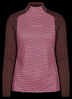 Ellie Brushed LS Top, Carmine Rose Retro Mono<Röhnisch Best