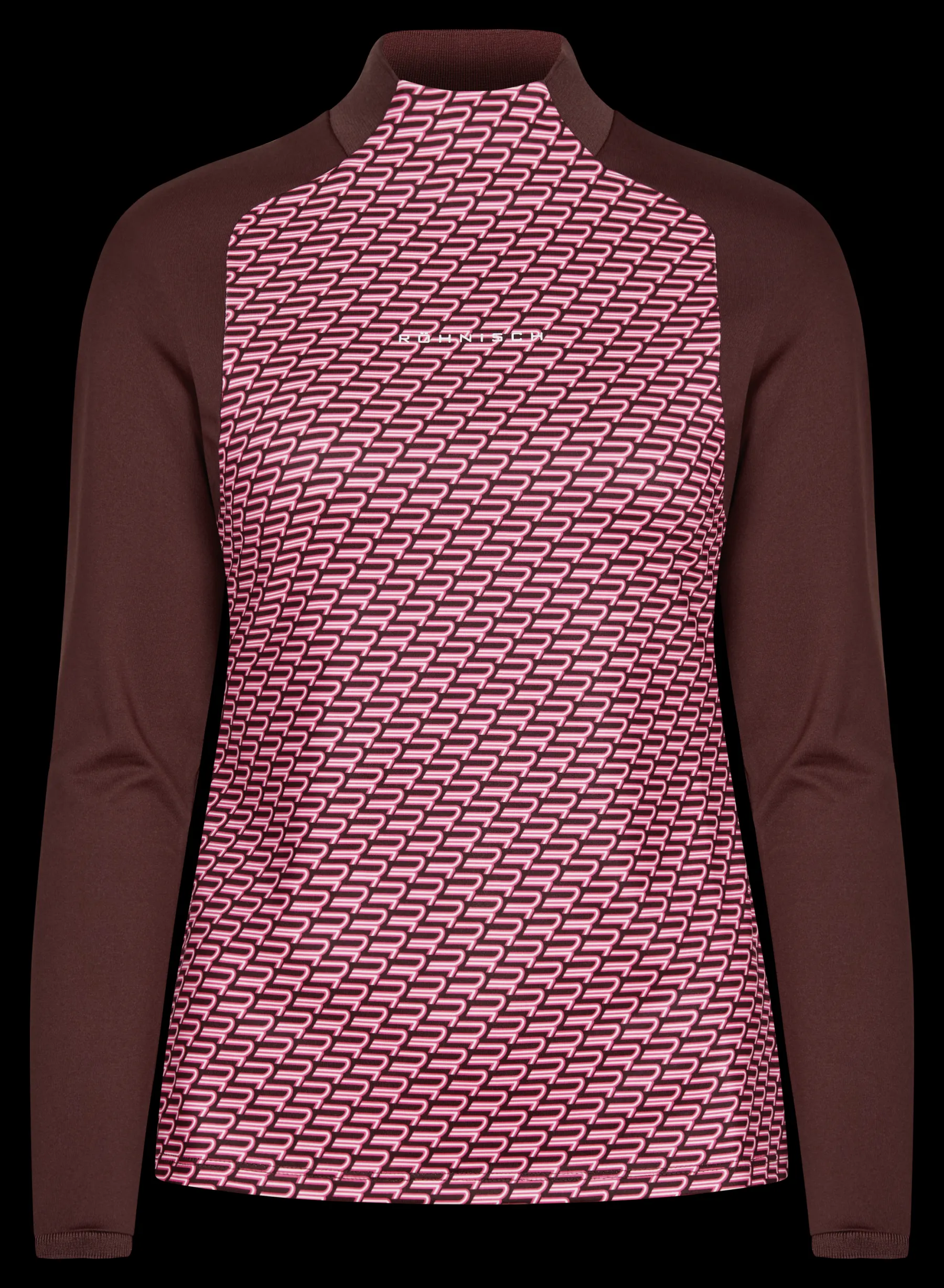 Ellie Brushed LS Top, Carmine Rose Retro Mono<Röhnisch Best